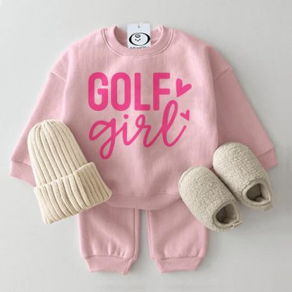 GOLF GIRL Baby Pink Sweatshirt 2-piece Set - Pink - 2-3T - image 1