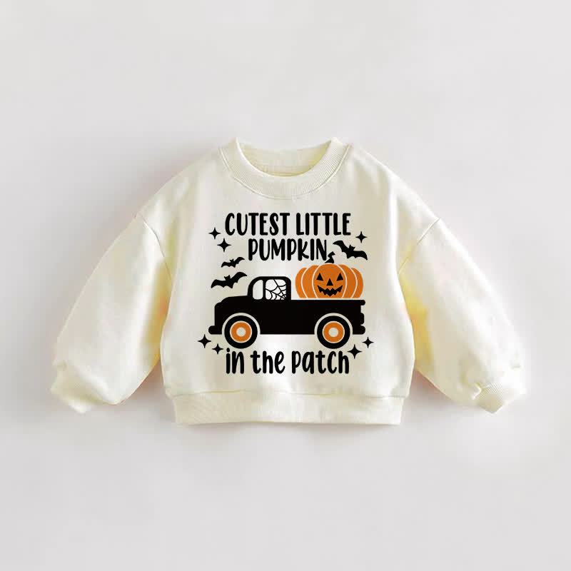 CUTEST PUMPKIN IN THE PATCH Baby Toddler Cream Sweatshirt - Cream - 3-5T - image 1