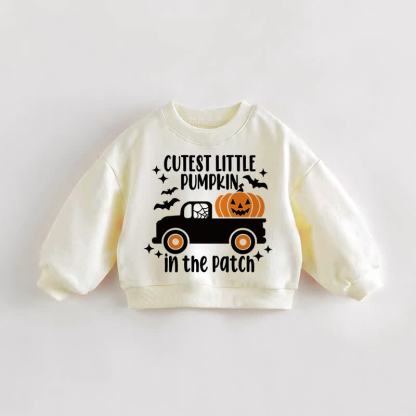 CUTEST PUMPKIN IN THE PATCH Baby Toddler Cream Sweatshirt - Cream - 3-5T - image 1