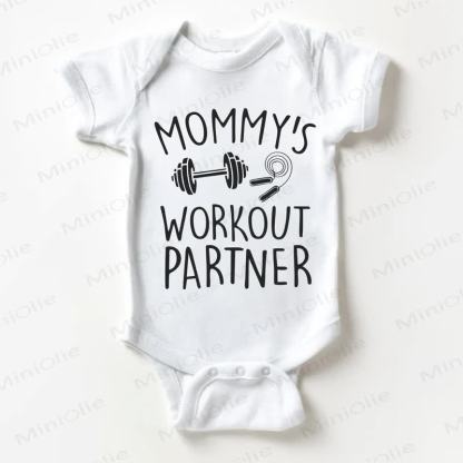 MOMMY'S WORKOUT PARTNER BABY Baby White Bodysuit - White - 18-24M - image 1