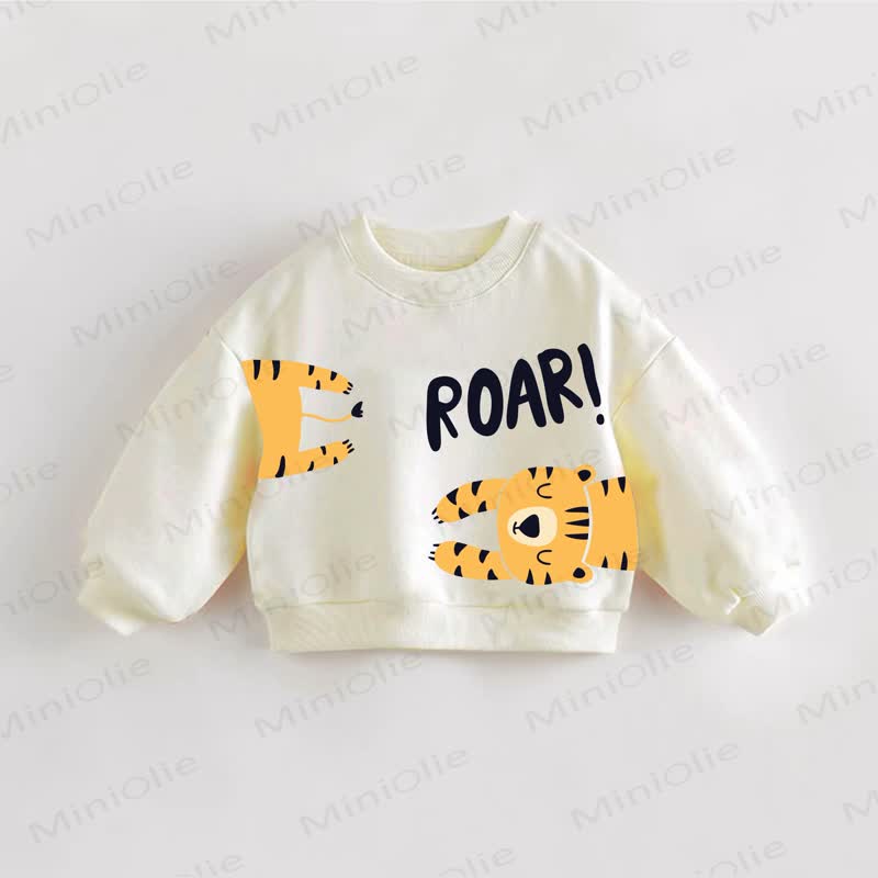 ROAR! Baby Toddler Cream Sweatshirt - Cream - 3-5T - image 1