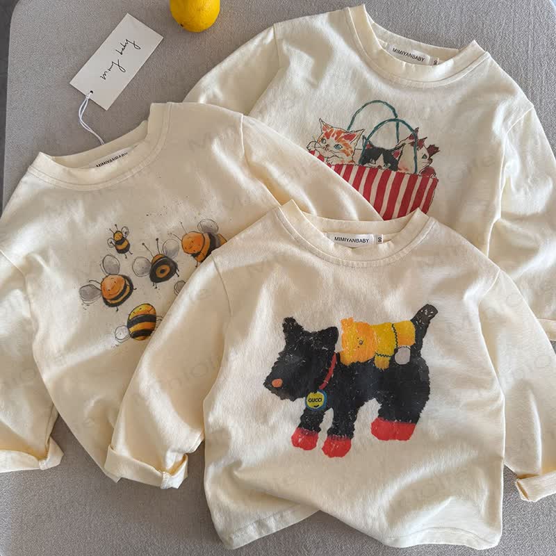 Toddler KId Cartoon Print Cotton T-Shirt - image 1