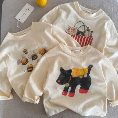 Toddler KId Cartoon Print Cotton T-Shirt - image 1