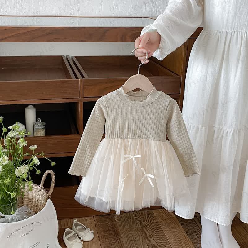 Baby Toddler Girls Long Sleeve Ribbed Knit Dress - image 7