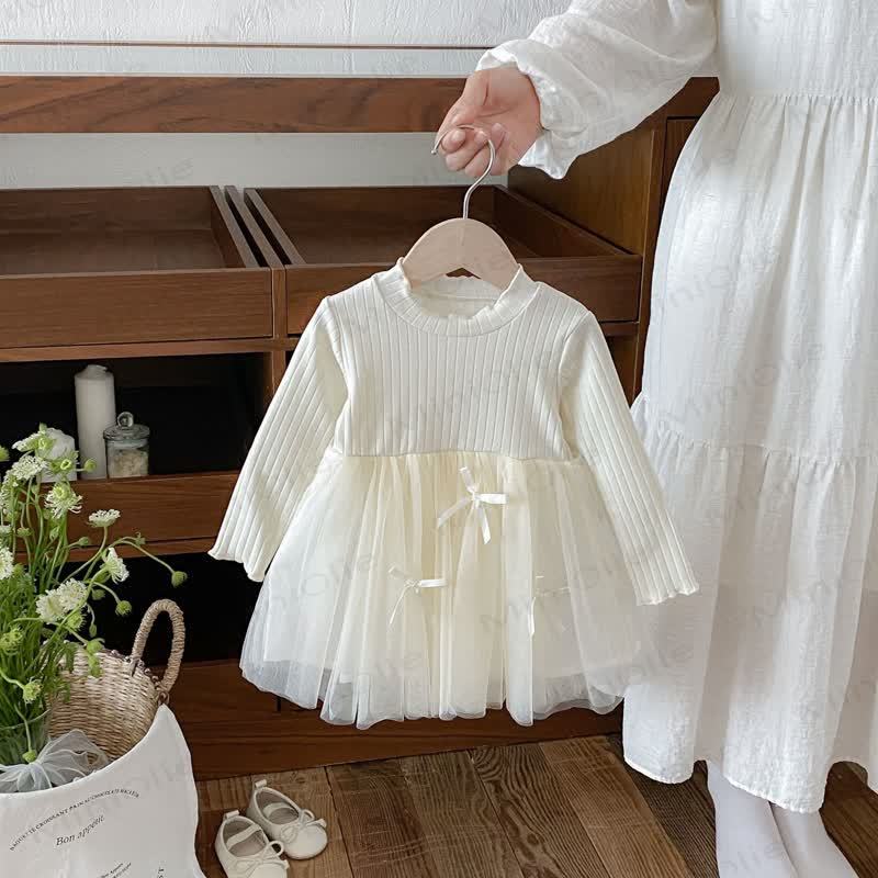 Baby Toddler Girls Long Sleeve Ribbed Knit Dress - image 12