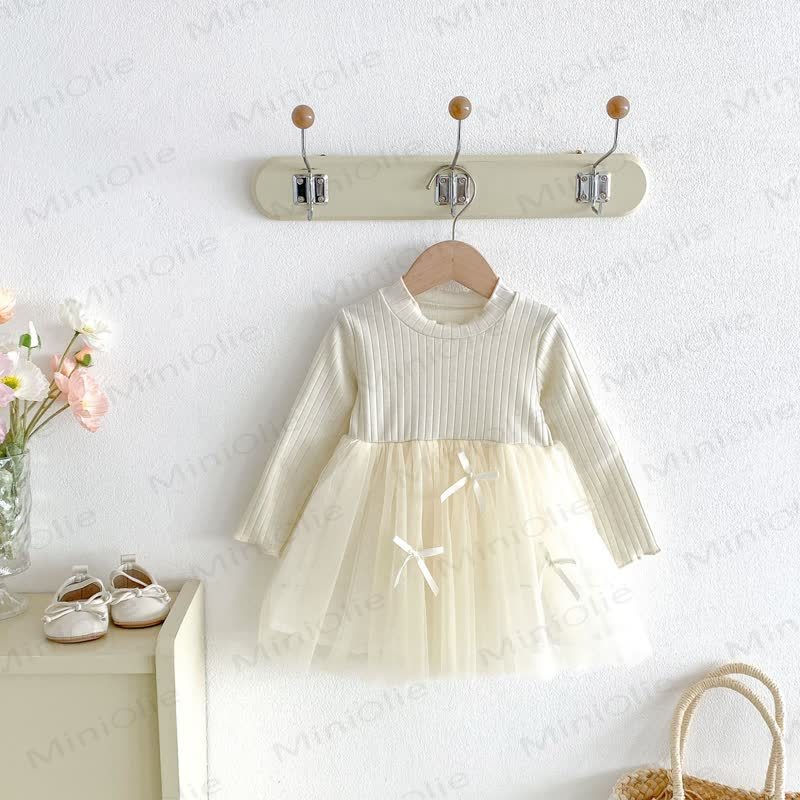 Baby Toddler Girls Long Sleeve Ribbed Knit Dress - image 13