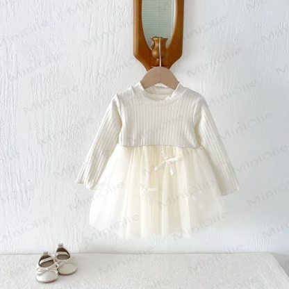 Baby Toddler Girls Long Sleeve Ribbed Knit Dress - image 14