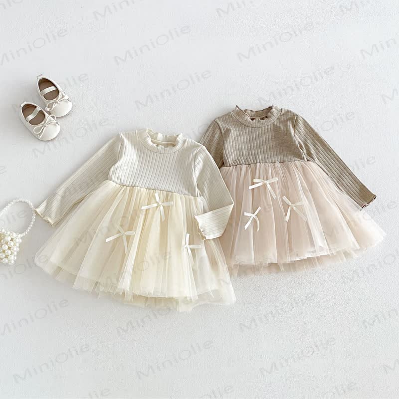 Baby Toddler Girls Long Sleeve Ribbed Knit Dress - image 2