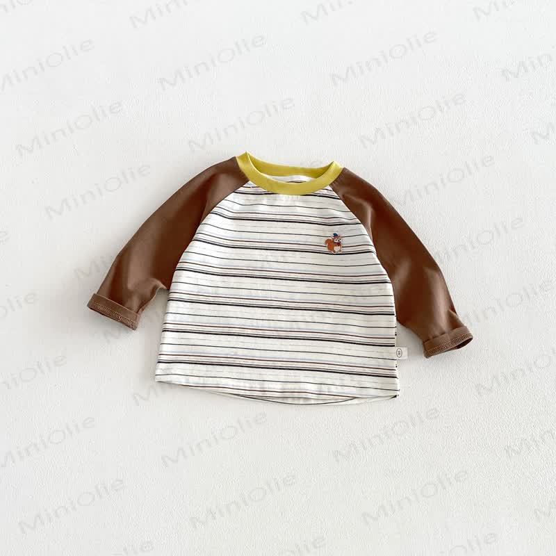 Baby Toddler Soft Cotton Raglan Long Sleeve T-Shirt - Brown - 6-7T - image 8