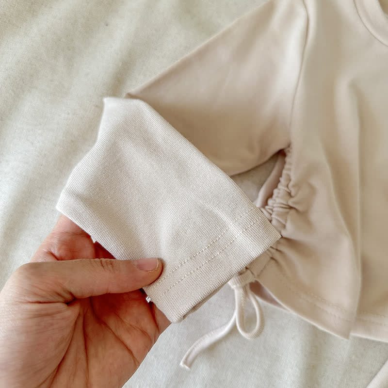 Toddler Girls Solid Color Side Tie Top and Flare Pants 2-piece Set - image 11