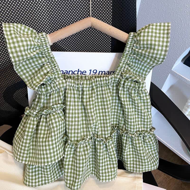 Toddler Girl Gingham Ruffle Top and Pants 2-piece Set - image 3