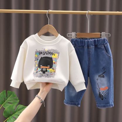 Toddler Boy Vintage Animal/Smiley Face Set - Beige Cat 2-piece Set - 4-5T - image 18