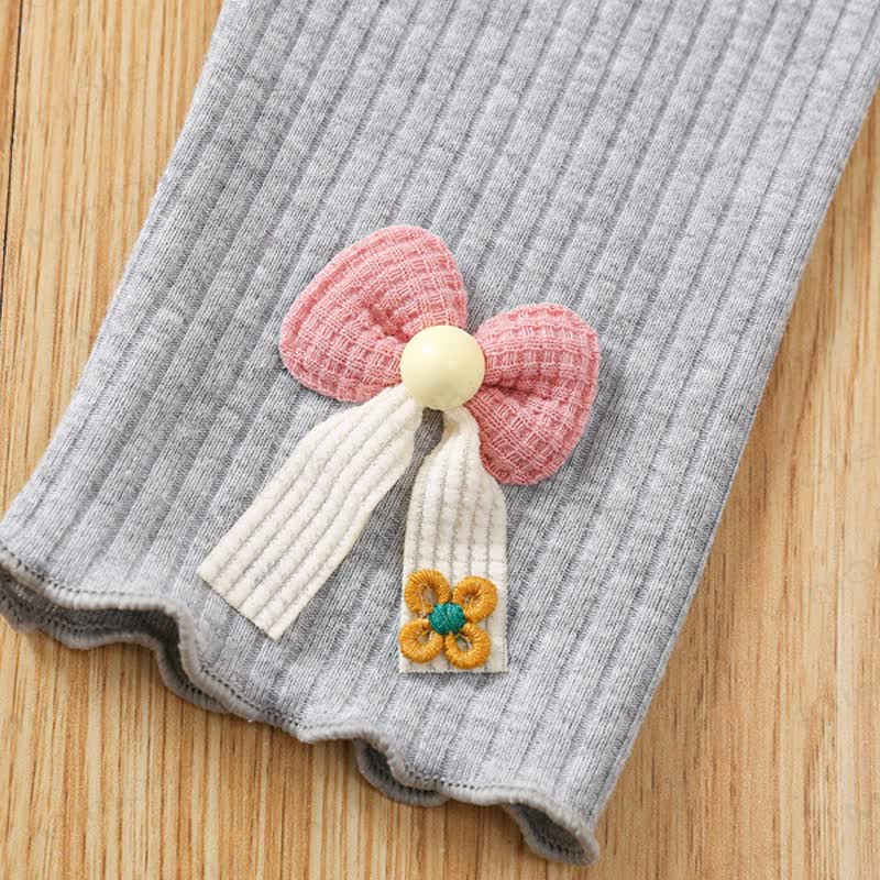 Baby Toddler Ribbed Bow Detail Ruffle Leggings - image 10
