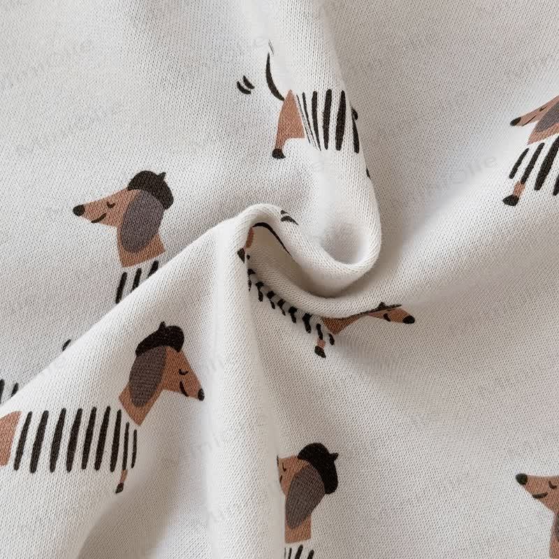 Baby Dachshund Print Hooded Cotton Zip Romper - image 9