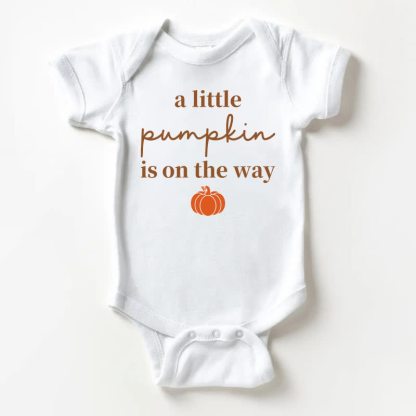 A LITTLE PUMPKIN IS ON THE WAY Baby White Bodysuit - White - 18-24M - image 1