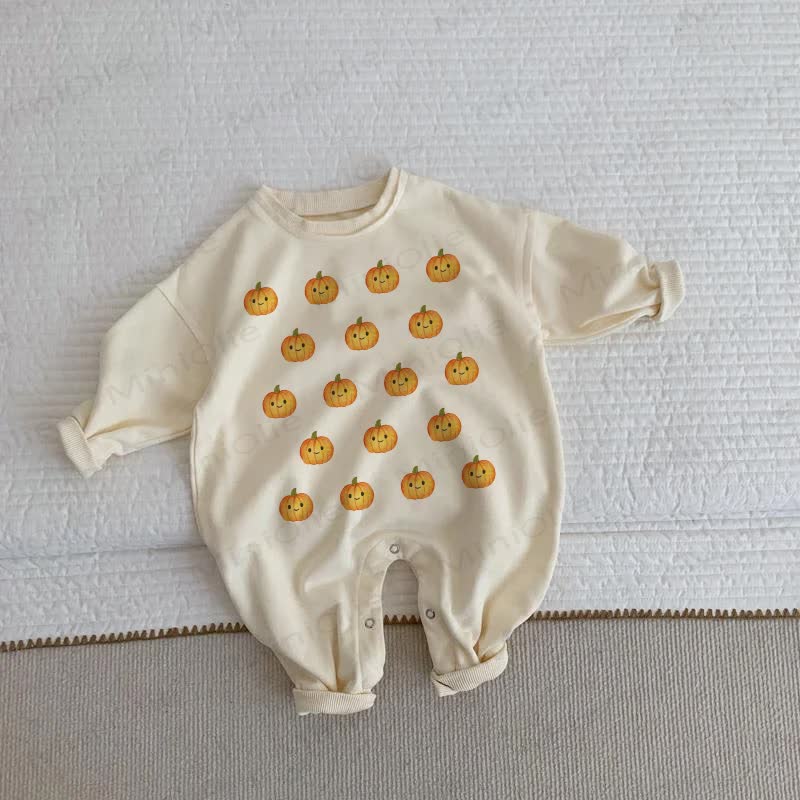 Baby Toddler Cartoon Pumpkin Beige Romper - Beige - 2-3T - image 1