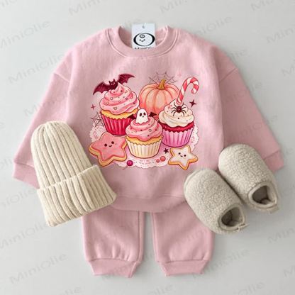 Baby Halloween Cupcake Pink Sweatshirt and Pants 2-piece Set - Pink - 2-3T - image 1