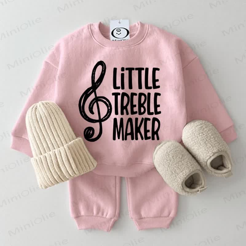 LITTLE TREBLE MAKER Baby Pink Sweatshirt 2-piece Set - Pink - 2-3T - image 1