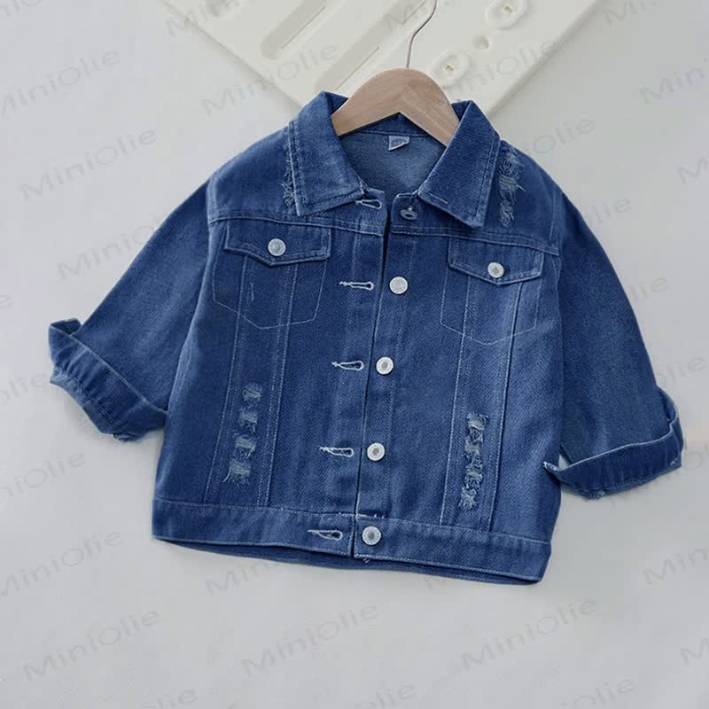 Toddler Kid Fire Truck Print Denim Jacket - image 2