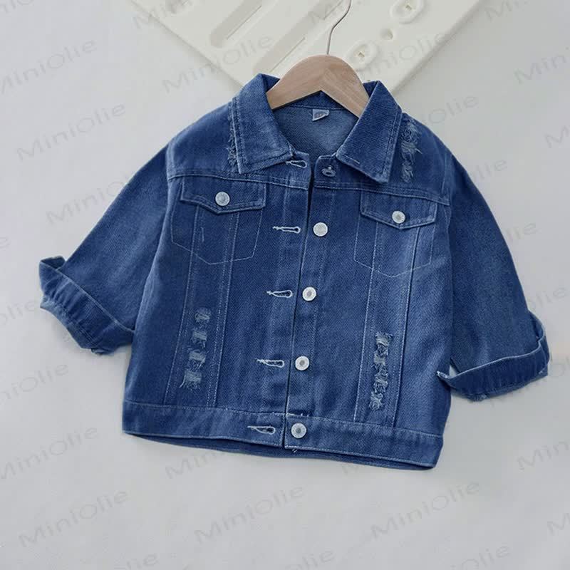 Toddler Kid Fire Truck Print Denim Jacket - image 2
