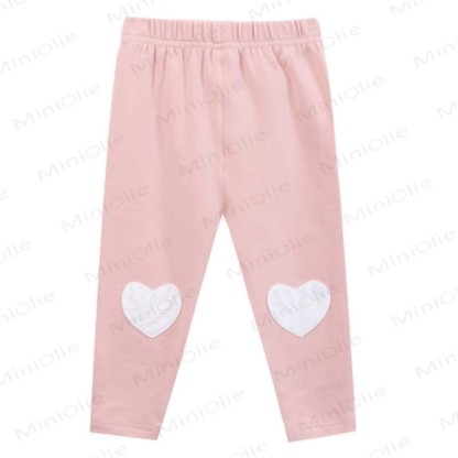 Toddler Heart Patch Leggings - Pink - 6-7T - image 6