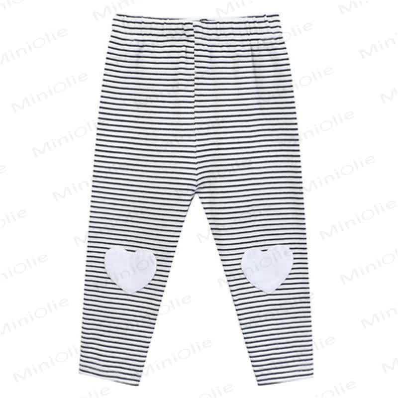Toddler Heart Patch Leggings - Stripes - 6-7T - image 7