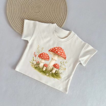 Baby Mushroom Beige Casual T-Shirt - Beige - 2-3T - image 1