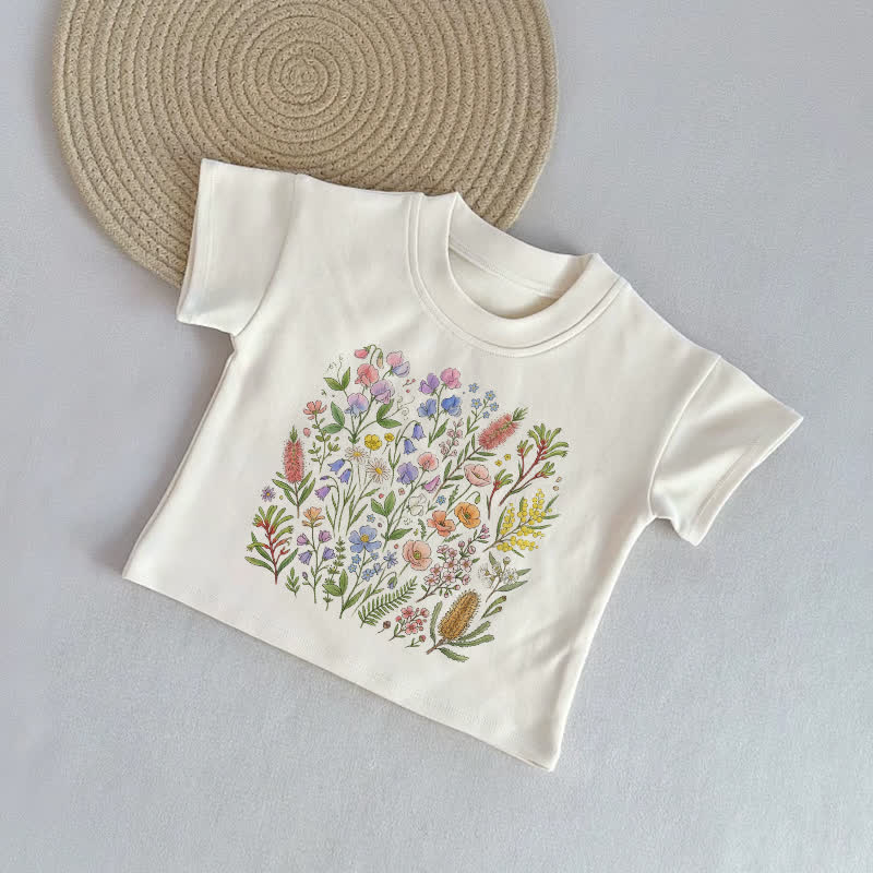 Baby Flower Beige Casual T-Shirt - Beige - 2-3T - image 1