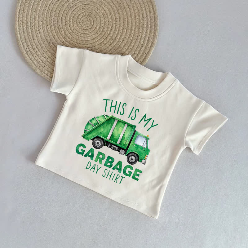 THIS IS MY GARBAGE DAY SHIRT Baby Beige Casual T-Shirt - Beige - 2-3T - image 1