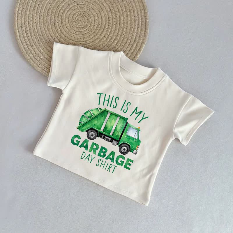 THIS IS MY GARBAGE DAY SHIRT Baby Beige Casual T-Shirt - Beige - 2-3T - image 1