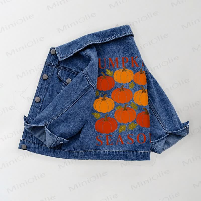 PUMPKIN SEASON Toddler Kid Denim Jacket - Blue - 10-11T - image 1