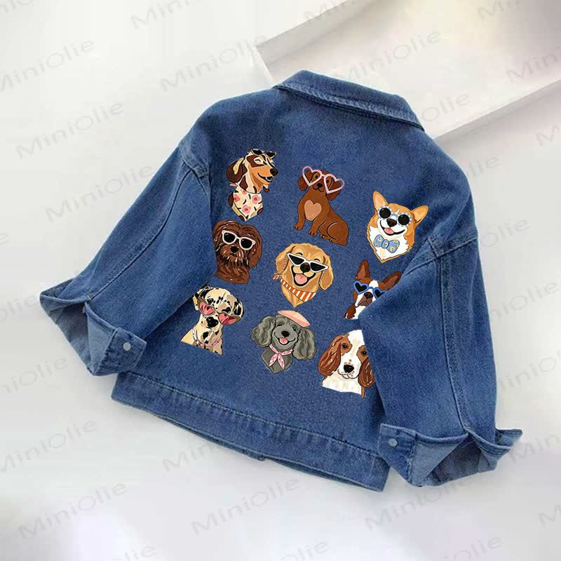 Toddler Kid Cartoon Dog With Sunglasses Print Denim Jacket - image 2