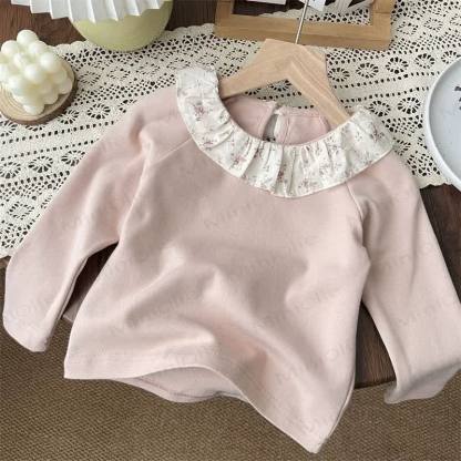 Toddler Girl Ruffle Collar Shirt - Pink - 6-7T - image 3