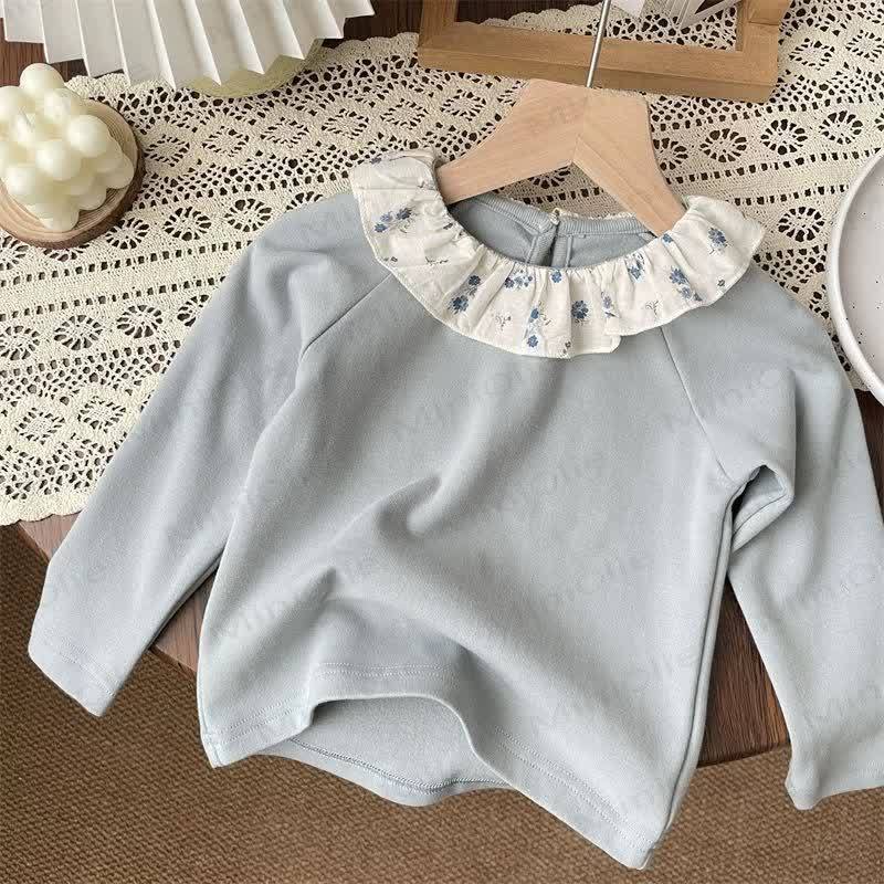 Toddler Girl Ruffle Collar Shirt - Blue - 6-7T - image 4