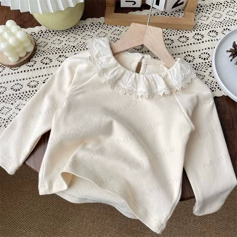 Toddler Girl Ruffle Collar Shirt - Beige - 6-7T - image 2