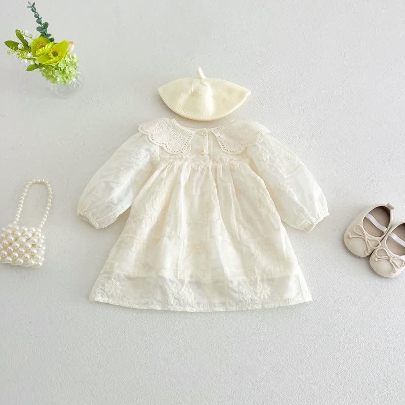 Baby Girl Lace Collar Long Sleeve Dress - image 2