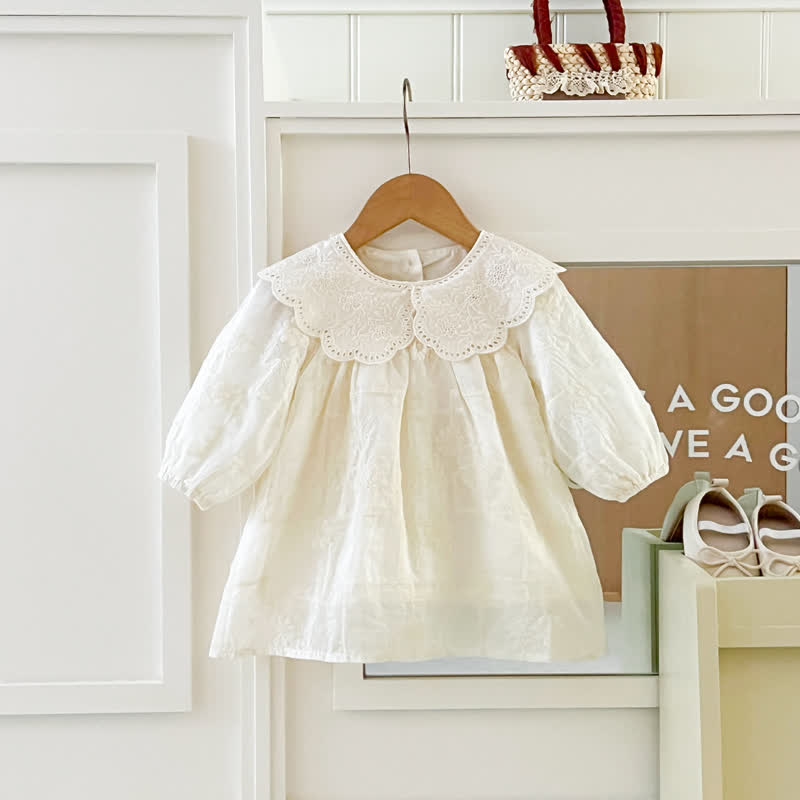 Baby Girl Lace Collar Long Sleeve Dress - image 3