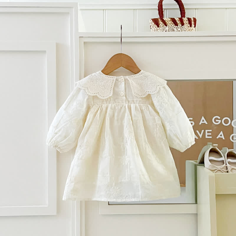 Baby Girl Lace Collar Long Sleeve Dress - image 4