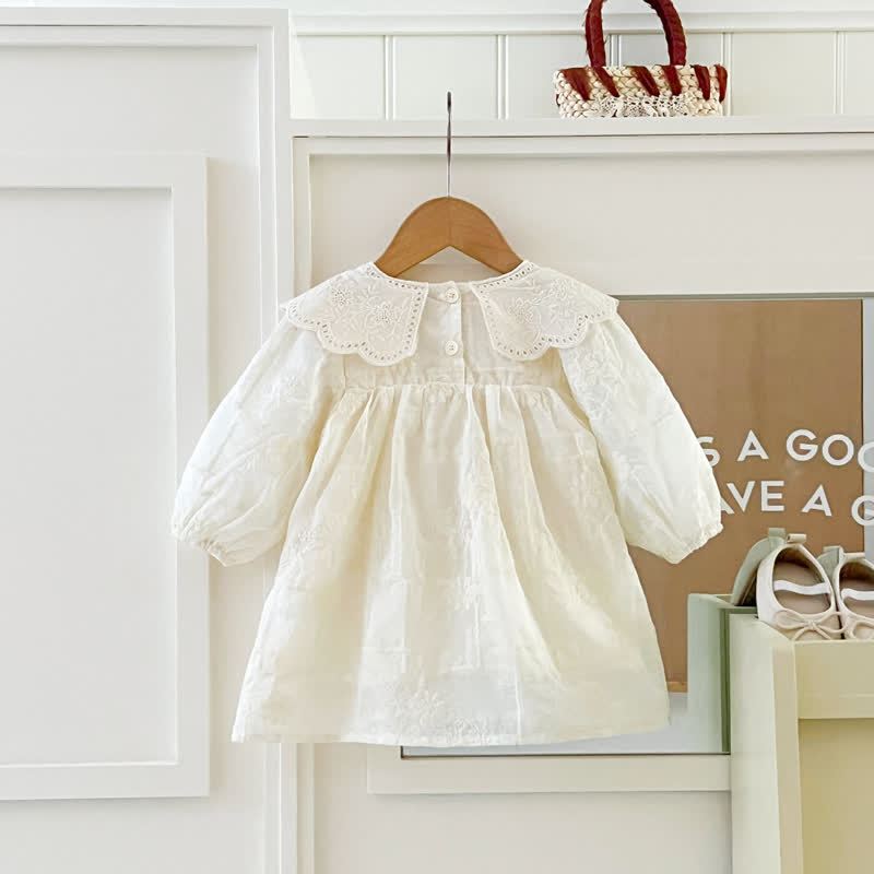 Baby Girl Lace Collar Long Sleeve Dress - image 4