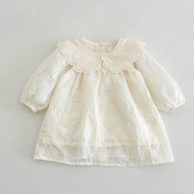 Baby Girl Lace Collar Long Sleeve Dress - image 5