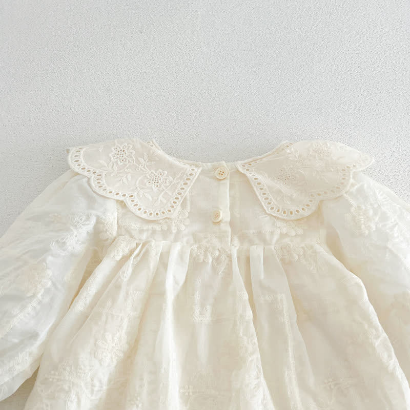 Baby Girl Lace Collar Long Sleeve Dress - image 7