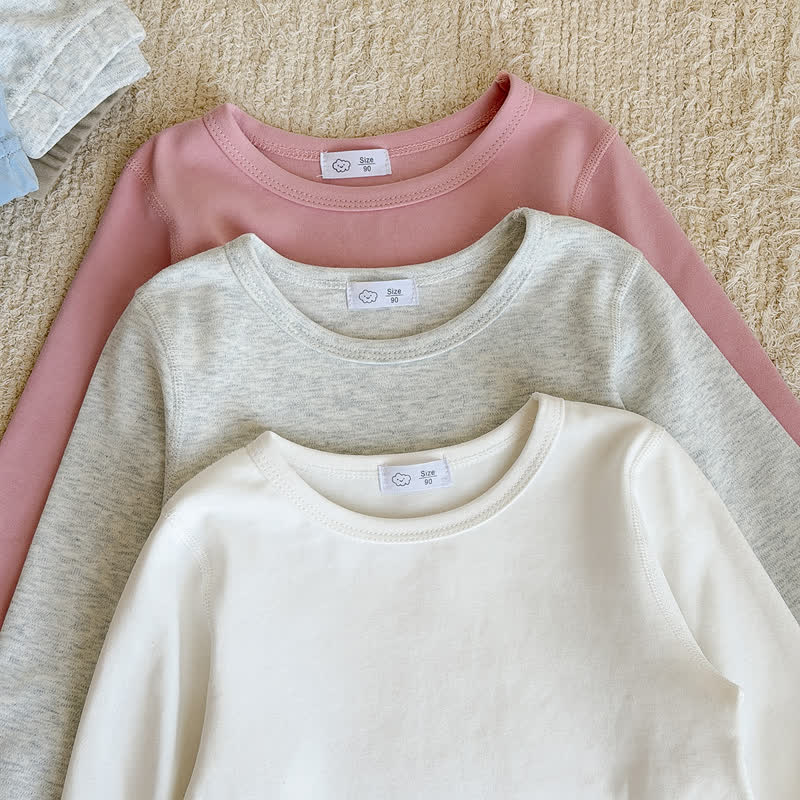 Toddler Solid Color Crew Neck Top and Pants Pajama 2-piece Set - image 11