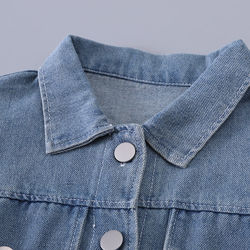 Toddler Baby Girls Denim Jacket and Jogger Pants 3-piece Set - image 4