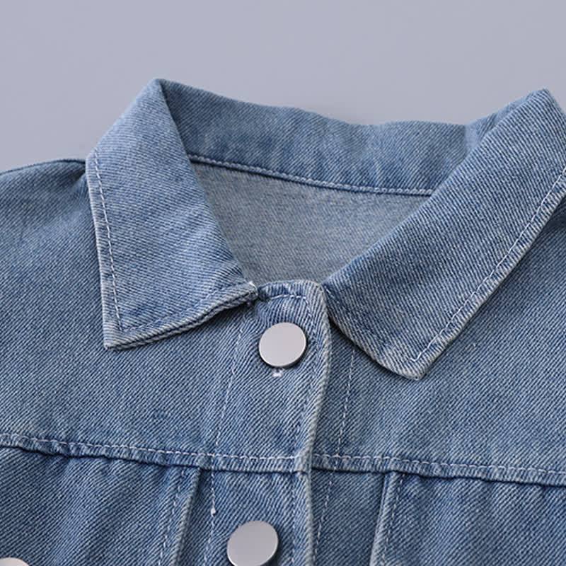 Toddler Baby Girls Denim Jacket and Jogger Pants 3-piece Set - image 4