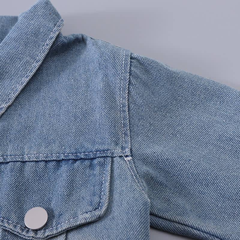 Toddler Baby Girls Denim Jacket and Jogger Pants 3-piece Set - image 6