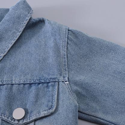 Toddler Baby Girls Denim Jacket and Jogger Pants 3-piece Set - image 6