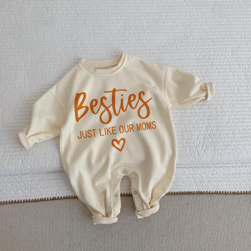 BESTIES JUST LIKE OUR MOMS Baby Beige Romper - Beige - 2-3T - image 1