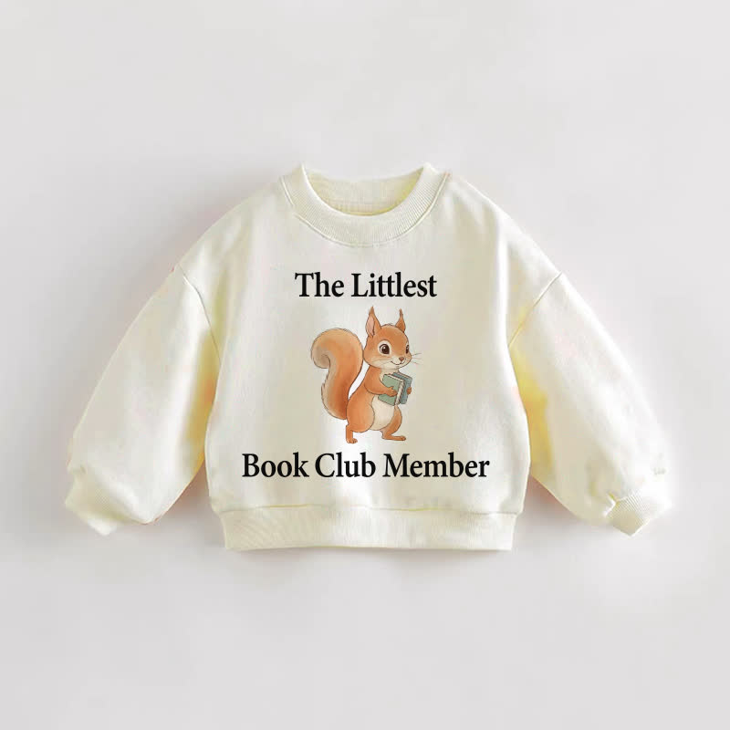 THE LITTLEST BOOK CLUB MEMBER Baby Toddler Squirrel Cream Sweatshirt - Cream - 3-5T - image 1