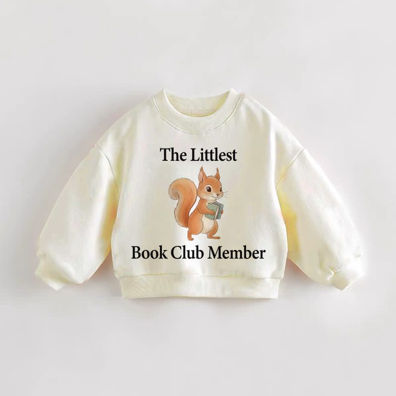 THE LITTLEST BOOK CLUB MEMBER Baby Toddler Squirrel Cream Sweatshirt - Cream - 3-5T - image 1