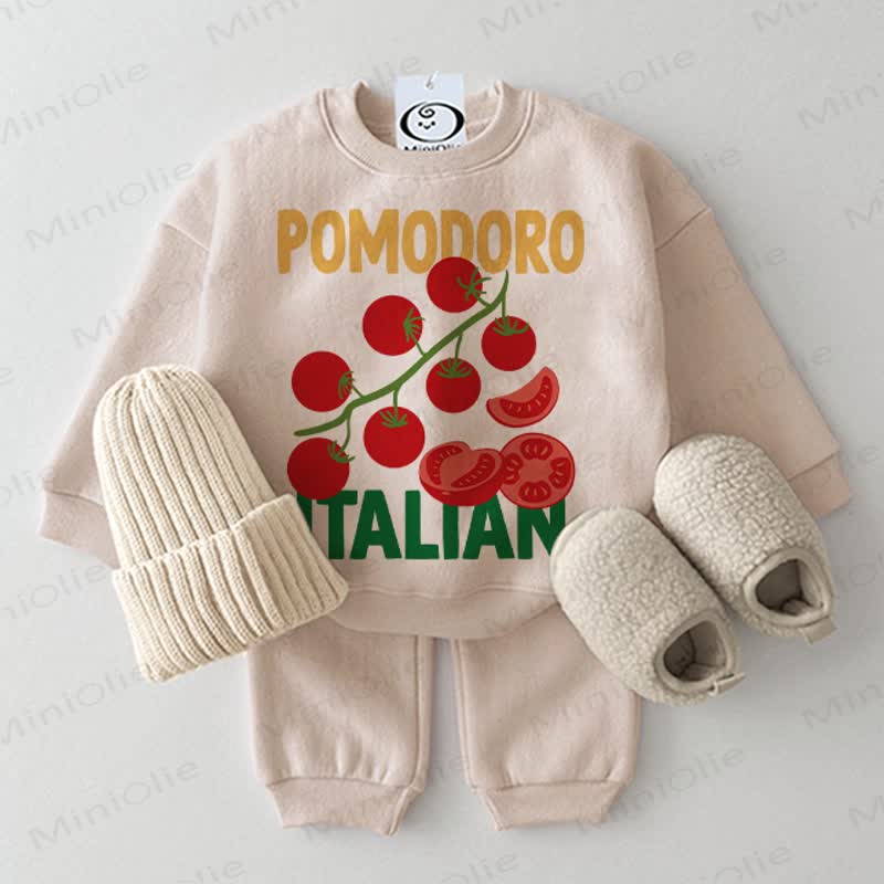 POMODORO ITALIAN Baby Beige Sweatshirt 2-piece Set - Beige - 2-3T - image 1